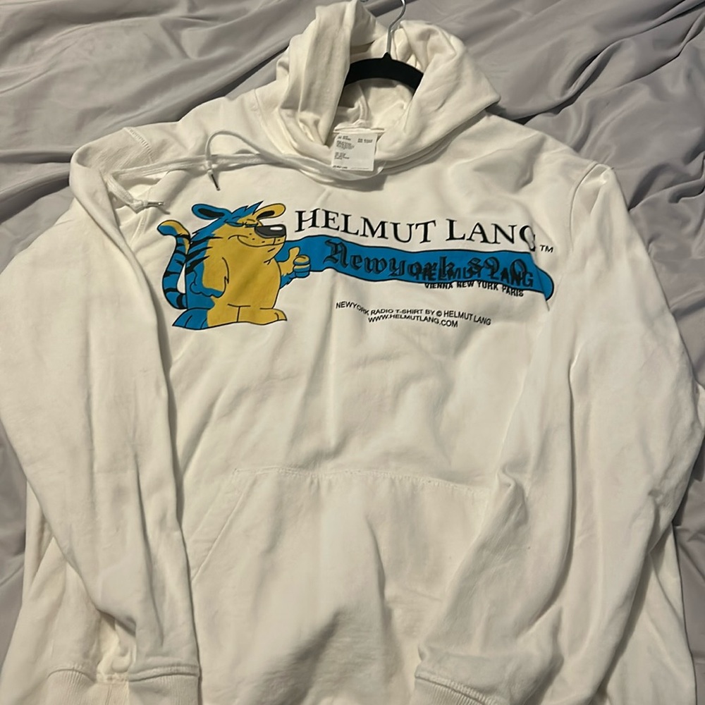 Men’s Helmut Lang White Hoodue XXXL